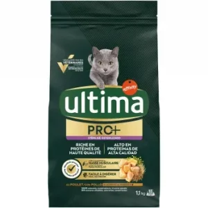 Pienso Esterilizado de Pollo para Gatos Adultos Ultima Pro+  1,1 Kg.