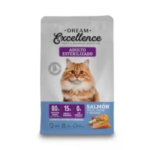 Pienso Esterilizado de Salmón Fresco para Gatos Adultos, Frutas y Verduras Dream Excellence 1,5 Kg.
