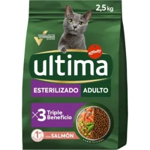Pienso Esterilizado de Salmón para Gato Adulto Ultima Cat 2,5 Kg.