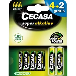 Pila Súper Alcalina AAA Blister 4+2 Gratis 6 u
