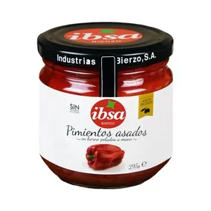 Ibsa Pimientos Asados en Horno Frasco de 295 G.