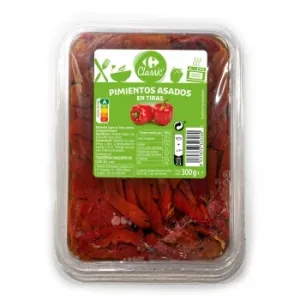 Pimientos Asados en Tiras Classic Carrefour 300 G.