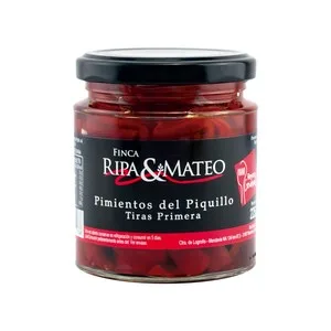 Finca Ripa & Mateo Pimientos del Piquillo en Tiras Frasco de 210 G. 220 G