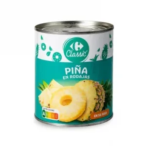 Piña en Rodajas en Su Jugo Classic Carrefour 490 G.