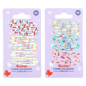 Producto Alcampo Pinza Rectangular (pasadores) para Cabello con Diseño Infantil 6 Uds.