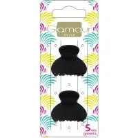 Pinzas Negras Medianas Glamour, Pack 2 Uds