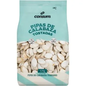 Pipas Calabaza Tostadas Sal Bolsa 125 Gr