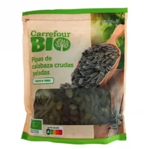 Pipas de Calabaza Crudas Peladas Ecológicas Carrefour Bio Doy Pack 125 G.