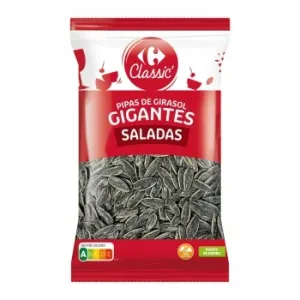 Pipas Gigantes Saladas Classic Carrefour sin Gluten 400 G.