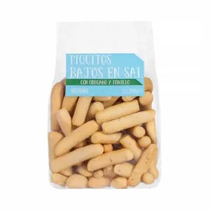Piquitos Bajos en Sal Hacendado con Orégano y Tomillo 0.25 KG