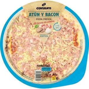 Pizza Atún y Bacón 400 Gr