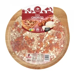Pizza Chorizo, Jamón y Bacon Carrefour Classic' 400 G.