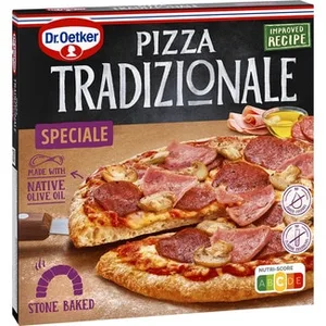 Pizza con Salami Jamón Champiñones Queso y Tomate Speciale  Dr.oetker Tradizionale 345 G