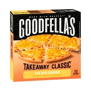 Goodfella´s Pizza Congelada de Mozzarella, Cheddar Rojo Cheddar Blanco, Cocida en Horno de Piedra 555 G.