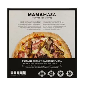 Mamamasa Pizza Congelada de Setas y Bacon Natural, con Aove y Mozzarella 100% 435 G.