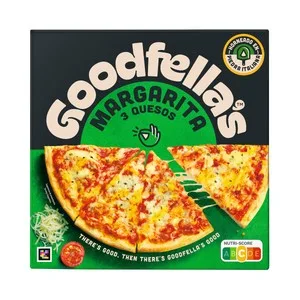 Goodfella´s Pizza Congelada Margarita y 3 Quesos, con Base Fina y Crujiente Cocida en Piedra 334 G. 345 G