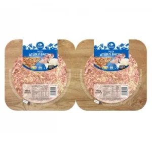 Pizza de Atún y Bacón Carrefour Classic Pack de 2 Unidades de 225 G.