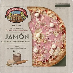 Pizza de Jamón con Perlas de Mozzarella de Fermentación Lenta Casa Tarradellas