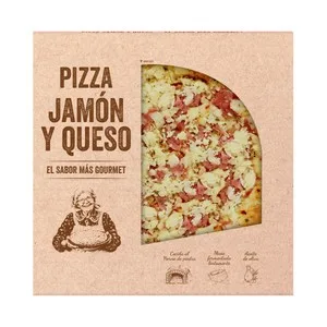 Palacios Pizza de Jamón y Queso Cocida en Horno de Piedra 400 G.