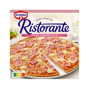 Dr. Oetker Pizza de Masa Fina y Crujiente Cubierta con Tomate, Jamón Cocido y Queso Ristorante 340 G. 330 G