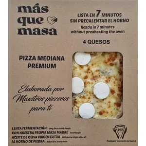 Pizza Mediana Premium 4 Quesos de Fermentación Lenta MAS que Masa