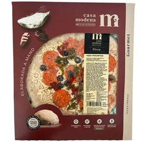 Pizza Piccantina con Pepperoni, Verduras, Champiñón, Aceitunas Negras y Queso Mozzarella Casa Modena