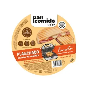 PAN Comido BY COR Planchado de Lomito en Pan de Mollete 165 G. 