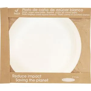 Plato Caña de Azúcar 17 Cm, Biodegradable 15 u