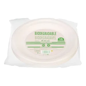 Plato Llano Biodegradable Bosque Verde 15 UD