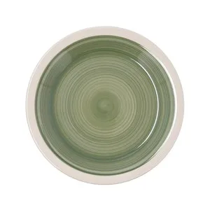 Plato Postre Cerámica Verde Calypso 19 Cm.