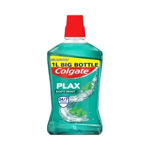 Colgate Plax Enjuague Bucal de Uso Dario, sin Alcohol y con Sabor a Menta Suave 1 L. 1000 ML