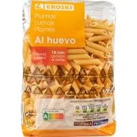 Plumas Rayadas al Huevo Eroski, Paquete 500 G