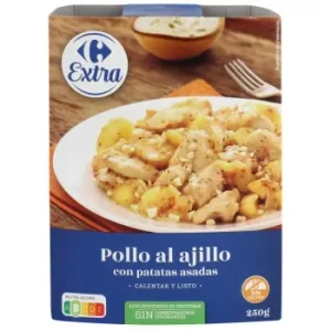 Pollo al Ajillo con Patatas Asadas Extra Carrefour sin Gluten 250 G.