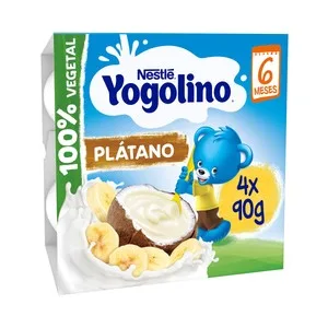 Yogolino Postre 100% Vegetal con Coco y Plátano, Adapatado para Bebés a Partir de 6 Meses Yogolino de Nestlé 4 X 90 G. 360 G
