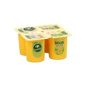 Postre de Soja Sabor Vainilla Carrefour Sensation Pack de 4 Unidades de 100 G.