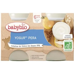 Postre de Yogur y Pera Ecológico y sin Gluten desde 6 Meses Pack 2 Babybio