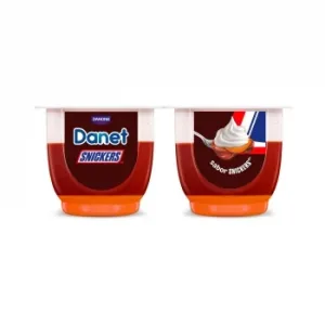 Postre Lácteo Aromatizado con Caramelo y Chocolate Danet Danone Pack de 4 Unidades de 90 G.
