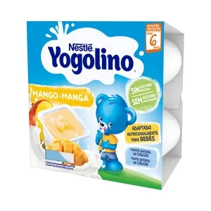 Yogolino Postre Lácteo de Mango, Adaptado para Bebés Partir de 6 Meses Yogolino de Nestlé 4 X 100 G. 400 G