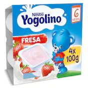 Postre Lacteo Fresa Nestlé Yogolino Pack 4 X 100 G