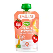 Postre Lácteo Infantil con Puré de Fresa y Plátano Smileat 100 G