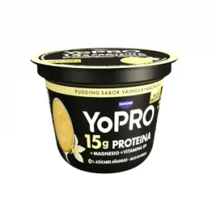 Postre Lácteo Sabor a Vainilla Pudding Danone Yopro sin Gluten 150 G.
