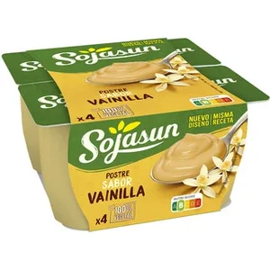 Postre Vegetal de Soja Sabor Vainilla sin Gluten sin Lactosa Pack 4 Sojasun