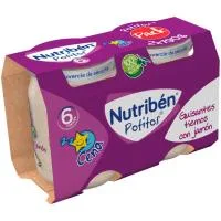 Potito de Guisantes con Jamón para Cena Nutriben, Pack 2x190 G