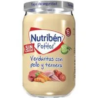 Potito de Pollo-ternera con Verduritas Nutriben, Tarro 235 G