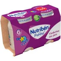 Potito Verduras con Pavo para Cena Nutriben, Pack 2x190 G
