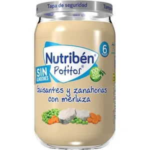 Potitos Tarrito Guisantes con Merluza sin Almidones desde 6 Meses Nutriben