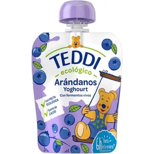 Pouch Yogur Ecológico Entero con Puré de Arándanos Teddi