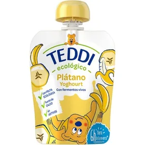 Pouch Yogur Ecológico Entero con Puré de Plátano Teddi