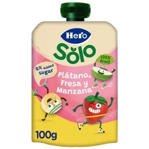 Pouche Hero Nanos Plátano y Fresa 100 Gr