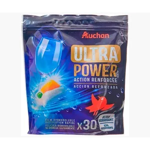 Producto Alcampo Power Detergente para Lavavajillas en Cápsulas con Acción Total (desincrusta, Protege y Abrillanta) 30 Uds. 510 G